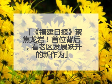 《福建日报》聚焦龙岩！首位背后，看老区发展跃升的新作为