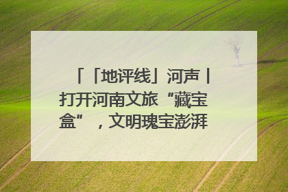 「地评线」河声丨打开河南文旅“藏宝盒”，文明瑰宝澎湃发展“豫动能”