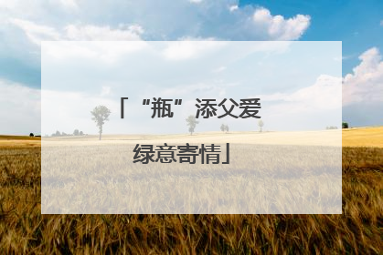 “瓶”添父爱 绿意寄情
