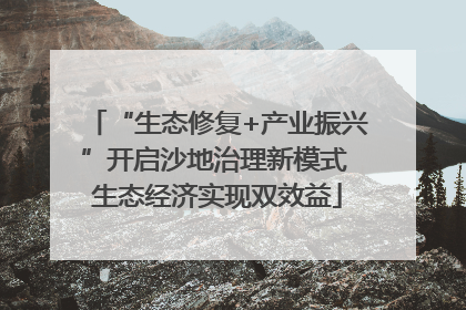“生态修复+产业振兴”开启沙地治理新模式 生态经济实现双效益
