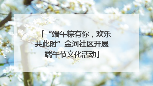 “端午粽有你，欢乐共此时”金河社区开展端午节文化活动