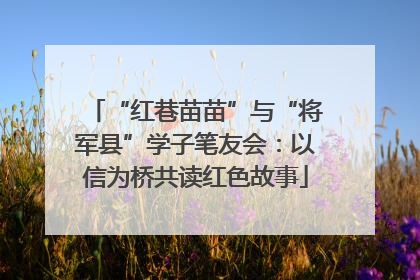 “红巷苗苗”与“将军县”学子笔友会：以信为桥共读红色故事