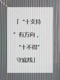 “十支持”有方向，“十不得”守底线
