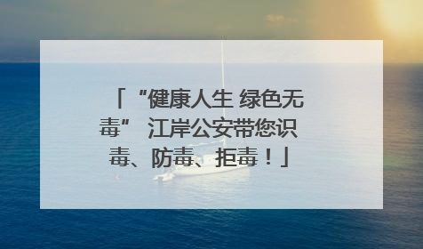“健康人生 绿色无毒” 江岸公安带您识毒、防毒、拒毒！