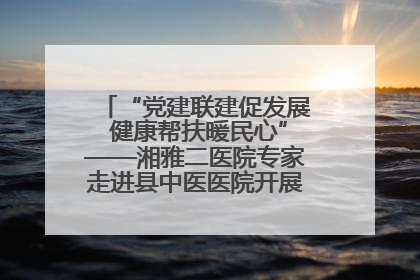 “党建联建促发展 健康帮扶暖民心”——湘雅二医院专家走进县中医医院开展健康帮扶活动