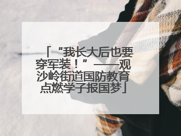 “我长大后也要穿军装！”——观沙岭街道国防教育点燃学子报国梦