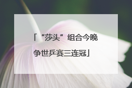 “莎头”组合今晚争世乒赛三连冠