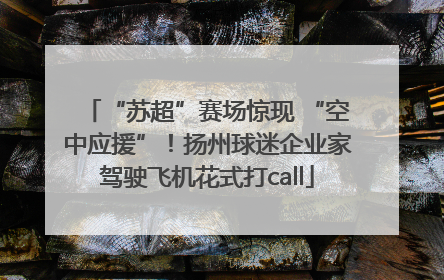 “苏超”赛场惊现 “空中应援”！扬州球迷企业家驾驶飞机花式打call