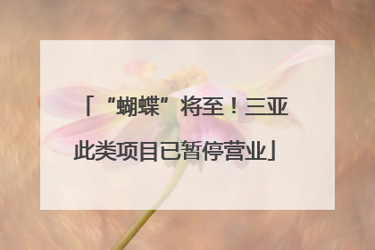 “蝴蝶”将至！三亚此类项目已暂停营业