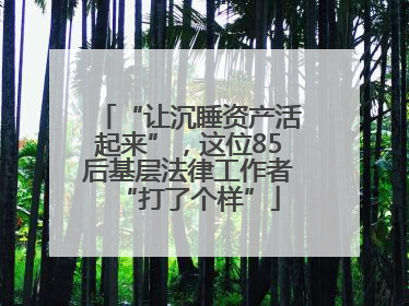 “让沉睡资产活起来”，这位85后基层法律工作者“打了个样”