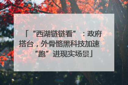 “西湖链链看”：政府搭台，外骨骼黑科技加速“跑”进现实场景