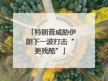 特朗普威胁伊朗下一波打击“更残酷”