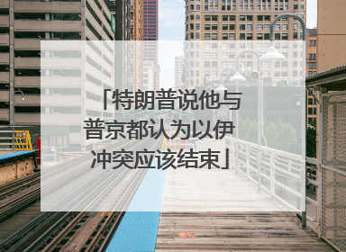 特朗普说他与普京都认为以伊冲突应该结束