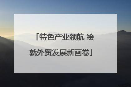 特色产业领航 绘就外贸发展新画卷