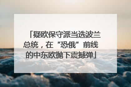 疑欧保守派当选波兰总统，在“恐俄”前线的中东欧抛下震撼弹