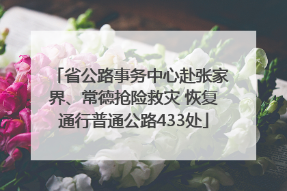 省公路事务中心赴张家界、常德抢险救灾 恢复通行普通公路433处