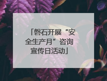 磐石开展“安全生产月”咨询宣传日活动