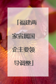 福建两家省属国企主要领导调整