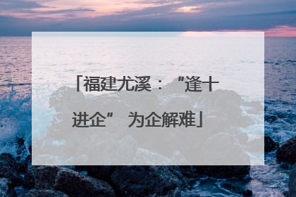福建尤溪：“逢十进企” 为企解难