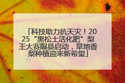 科技助力抗天灾！2025“黑松土活化肥”梨王大赛隰县启动，旱地香梨种植迎来新希望