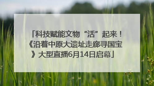 科技赋能文物“活”起来！《沿着中原大遗址走廊寻国宝》大型直播6月14日启幕