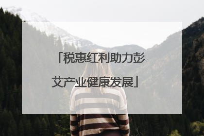 税惠红利助力彭艾产业健康发展