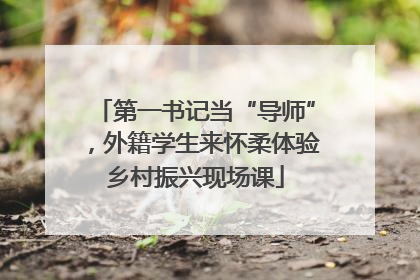 第一书记当“导师”，外籍学生来怀柔体验乡村振兴现场课