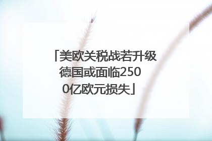 美欧关税战若升级 德国或面临2500亿欧元损失