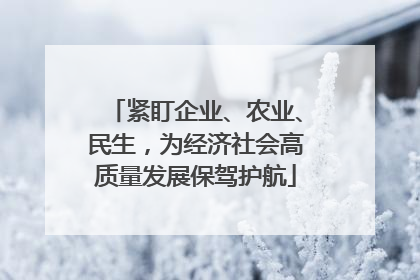 紧盯企业、农业、民生，为经济社会高质量发展保驾护航