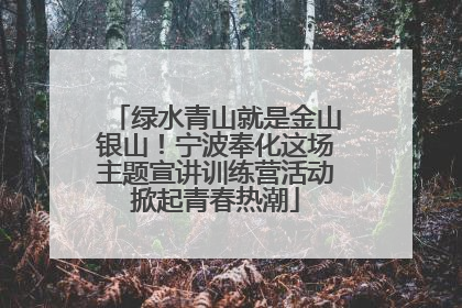 绿水青山就是金山银山！宁波奉化这场主题宣讲训练营活动掀起青春热潮