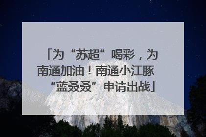 为“苏超”喝彩，为南通加油！南通小江豚“蓝叒叒”申请出战