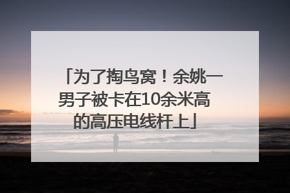 为了掏鸟窝！余姚一男子被卡在10余米高的高压电线杆上