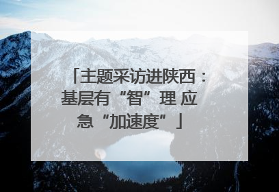 主题采访进陕西：基层有“智”理 应急“加速度”
