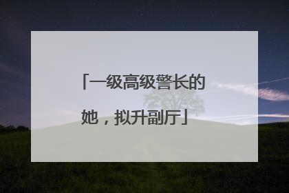 一级高级警长的她，拟升副厅