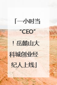 一小时当“CEO”！岳麓山大科城创业经纪人上线