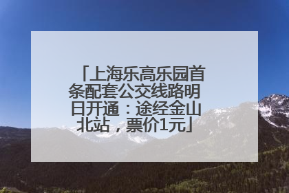 上海乐高乐园首条配套公交线路明日开通：途经金山北站，票价1元
