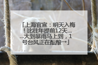 上海官宣：明天入梅！比往年提前12天……大到暴雨马上到，1号台风正在酝酿→