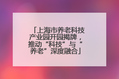 上海市养老科技产业园开园揭牌，推动“科技”与“养老”深度融合