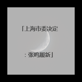 上海市委决定：张鸣履新