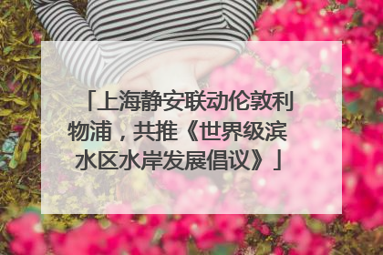 上海静安联动伦敦利物浦，共推《世界级滨水区水岸发展倡议》