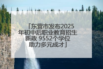 东营市发布2025年初中后职业教育招生新政 9552个学位助力多元成才