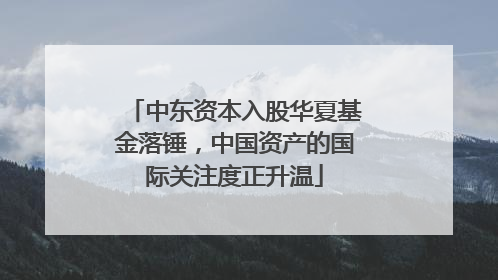 中东资本入股华夏基金落锤，中国资产的国际关注度正升温