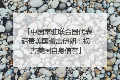 中国常驻联合国代表谴责美国袭击伊朗：损害美国自身信誉