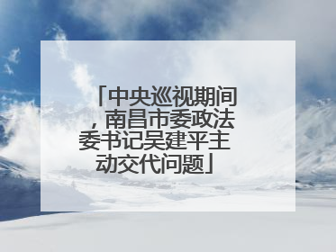 中央巡视期间，南昌市委政法委书记吴建平主动交代问题