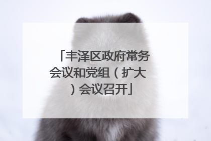 丰泽区政府常务会议和党组（扩大）会议召开
