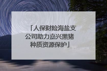 人保财险海盐支公司助力嘉兴黑猪种质资源保护