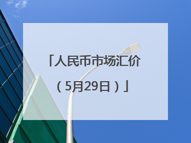 人民币市场汇价（5月29日）