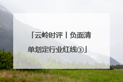云岭时评丨负面清单划定行业红线③