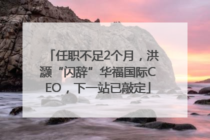 任职不足2个月，洪灏“闪辞”华福国际CEO，下一站已敲定