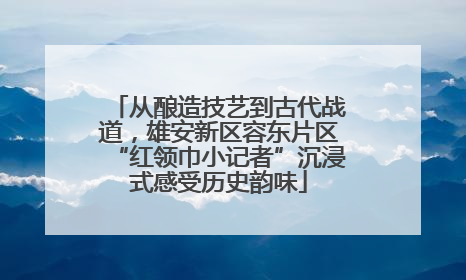 从酿造技艺到古代战道，雄安新区容东片区“红领巾小记者”沉浸式感受历史韵味